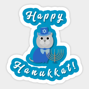 Funny Happy Hanukkat Hanukkah Cat Pet Lover Sticker